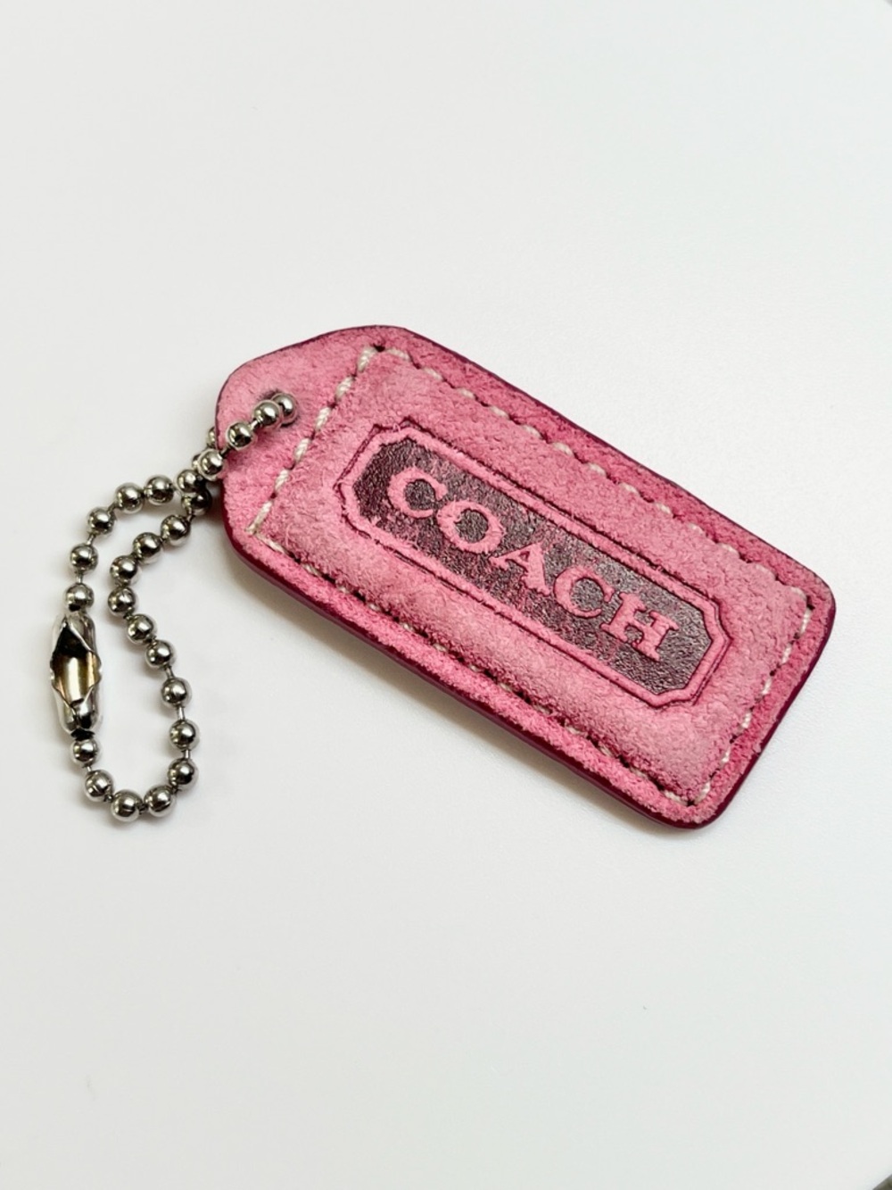 Pink Suede Coach Hang Tag EUC